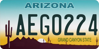 AZ license plate AEG0224