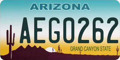 AZ license plate AEG0262