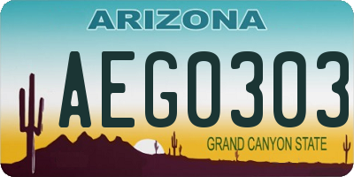 AZ license plate AEG0303