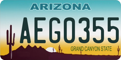 AZ license plate AEG0355