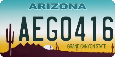 AZ license plate AEG0416
