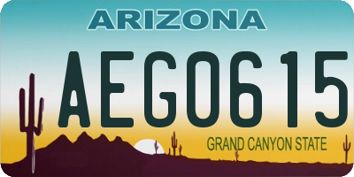 AZ license plate AEG0615