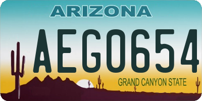 AZ license plate AEG0654