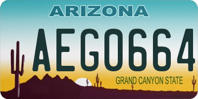 AZ license plate AEG0664