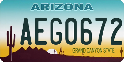 AZ license plate AEG0672