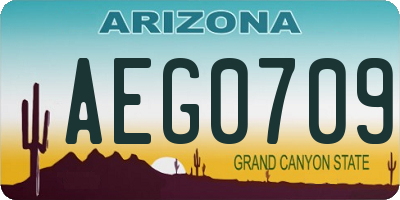 AZ license plate AEG0709
