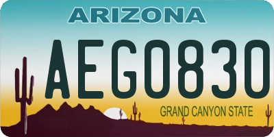 AZ license plate AEG0830