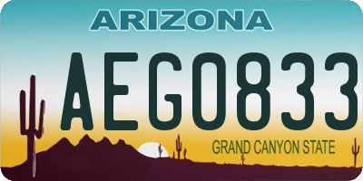 AZ license plate AEG0833