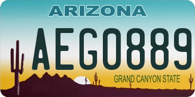 AZ license plate AEG0889