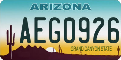 AZ license plate AEG0926