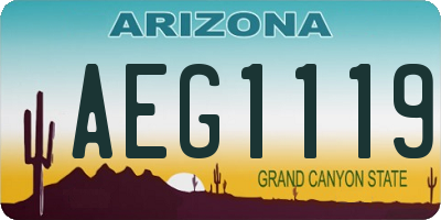 AZ license plate AEG1119