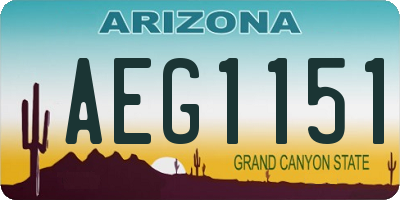 AZ license plate AEG1151