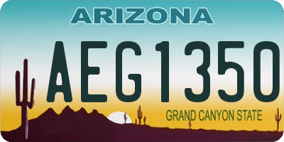 AZ license plate AEG1350