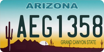 AZ license plate AEG1358
