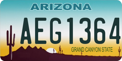 AZ license plate AEG1364