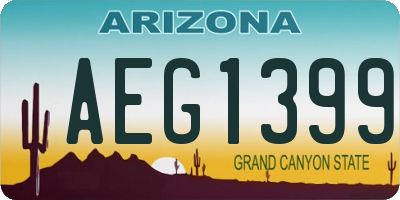 AZ license plate AEG1399