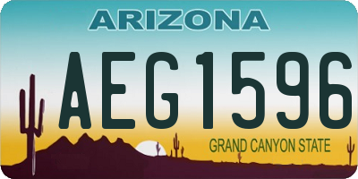 AZ license plate AEG1596