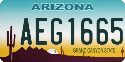 AZ license plate AEG1665