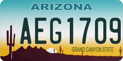 AZ license plate AEG1709