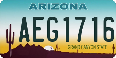 AZ license plate AEG1716