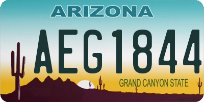 AZ license plate AEG1844