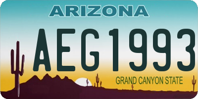 AZ license plate AEG1993