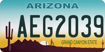 AZ license plate AEG2039