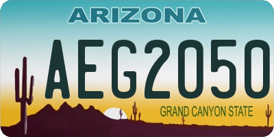 AZ license plate AEG2050