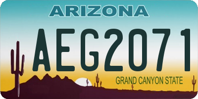 AZ license plate AEG2071