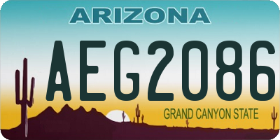 AZ license plate AEG2086