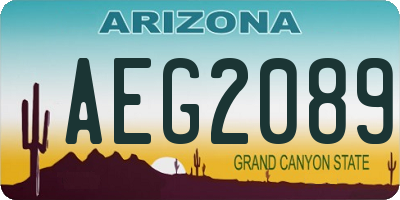 AZ license plate AEG2089