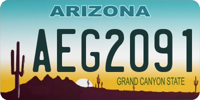 AZ license plate AEG2091