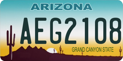 AZ license plate AEG2108