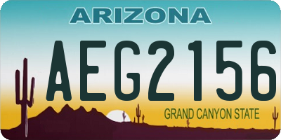 AZ license plate AEG2156