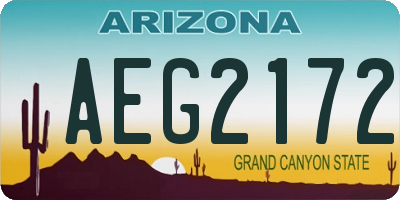 AZ license plate AEG2172