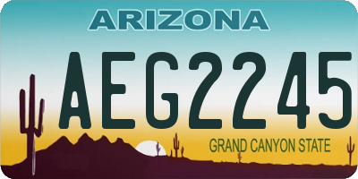 AZ license plate AEG2245