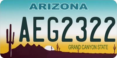 AZ license plate AEG2322