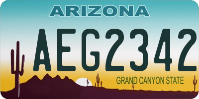 AZ license plate AEG2342
