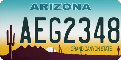AZ license plate AEG2348
