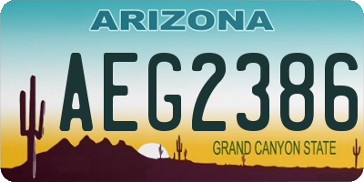 AZ license plate AEG2386