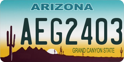 AZ license plate AEG2403