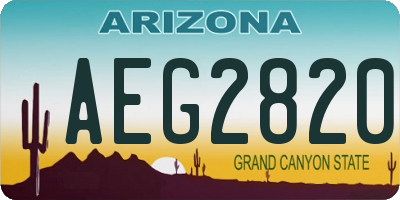 AZ license plate AEG2820