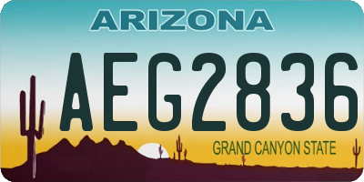 AZ license plate AEG2836