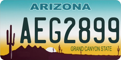 AZ license plate AEG2899