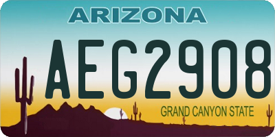 AZ license plate AEG2908