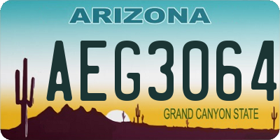 AZ license plate AEG3064