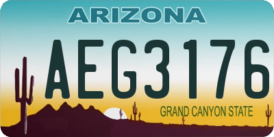 AZ license plate AEG3176