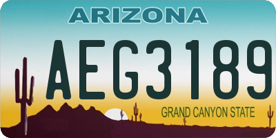 AZ license plate AEG3189