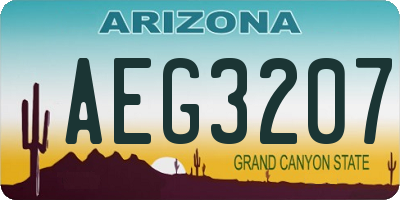 AZ license plate AEG3207