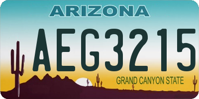 AZ license plate AEG3215